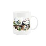 Purely Home Steam Train Mug - Trainspotting Locomotive Train Bridge Gift/Present - Tea Coffee White Bone China Mug