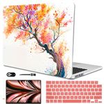 LCMOCICO for 2024 M3 A3113 MacBook Air 13.6 inch Case M2 2022 2023 A2681 Cover, Patternt Plastic Hard Shell Case Keyboard Skin Screen Film for Mac Air 13.6" M3 M2 with Touch ID, Phoenix Tree Flowers