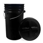 ePackageSupply, 7 Gallon Black Bucket with Black Gamma Screw on Lid, Food Grade Storage, Premium HPDE Plastic, BPA Free, Durable 90 Mil All Purpose Pail, Made in USA (1 Count)
