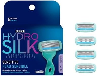 Schick Hydro Silk Women's Razor Blade Refills, Hydro Silk 5 Sensitive Care, 4 Count (Packaging May Vary)