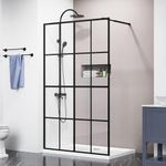 Goodyo 46" X 72" Shower Door Clear Tempered Glass Framed Shower Screen Walk-in Black Finish