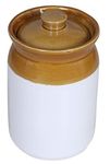 RAJ ROYAL Cream Pottery Ceramic Cornichon Storage Jar for Pickle | 750 GR