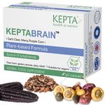 KEPTABRAIN Natural Brain Boost Nootropic Supplement - Reduces Fatigue & Brain Fog, Enhances Mental Performance, Focus, Mood & Memory - Maca, Cat's Claw, Purple Corn - 60 Vegan Capsules