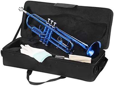 LeSage Bb Trumpet Standard Trumpet for Student Beginner Blue Trumpet with Case 7C Mouthpiece Valve Oil Cleaning Kit Brass Musical Instruments Trumpet