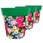 LIBRO 8 Inch Aestheitc Plant Pots - Set Of 3 - Elegant Designs - Fade-Proof - For Indoor/Outdoor Decor, For Plants, Flowers, And Herbs (Trellis, 8" Inch), Multicolor