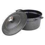 Viking Culinary 40351-0325 Viking Enamel Cast Iron, 5 Quart Dutch Oven, 40351-3025, Charcoal