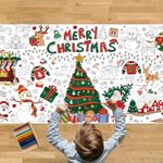 Christmas Coloring Tablecloth for Kids: 72 x 35 Inch Xmas Party Giant DIY Paper Table Cloth & Cover Poster Craft, Games Gifts, Holiday Activity Banner, Art Classroom Decorations