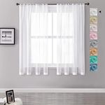 MRTREES Voile White Curtains 66 Inc