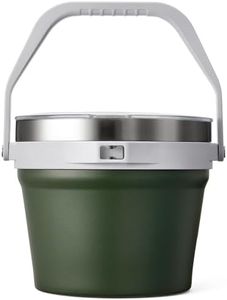 COKTIK 7L Vacuum Insulated Ice Bucket with Lid,Large capacity Stainless Steel Beverage Bucket for Cocktail, Champagne, Wine, Beer,Large Parties(Army Green)