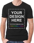 Custom Tshirt Design Your Own Front and Back Printed Tee Picture Shirts for Men Women Personalized Tee Shirt Black