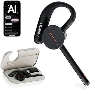 Oleap Archer Wireless Headset Single Ear Bluetooth Headset, Meeting Assistant with Transcription, AI Noise Canceling 50dB, AI Transcribe & Summarize, Voice Recorder with App for Office/Meeting/Driving