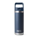 YETI Rambler C Straw Bottle, Stainless Steel Vacuum Insulated Bottle with Leakproof Straw Cap, Navy, 18 oz (532 ml)