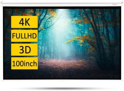 OVERMAX Vidéoprojecteur Suspendu Semi-Automatique Grand écran 100" 16:9, 4K, Full HD, Dimensions 221 x 124 cm, Longueur de Toile réglable, Montage Mural et au Plafond, Projection pour Home cinéma