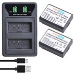 PowerTrust 2-Pack LP-E10 Battery and Charger for Canon EOS 2000D 4000D 1300D 1200D 1100D 3000D, Rebel T3 T5 T6 T7 T100, Kiss X50 X70 X80 X90