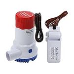 Yuelianart Bilge Pump and Float Switch,Boat Bilge Pump1500GPH,12v,Float Switch 12V 24V 32V for Boats