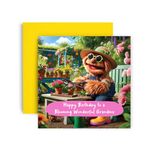 Huxters Birthday Cards for Grandma – Gardening Bear Happy Birhday Card for her Women Nana Nanny Grandma Granny Card 14.8cm (Grandma)