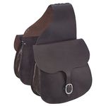 Tough 1 Leather Saddle Bag, Dark Oil Plain, 12" x 12"