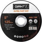 Giantz Set of 50 Cutting Discs, 5‘’ 125mm Metal Angle Grinder Grinding Disc Grinders Cut Off Wheels Saw Blades, Ultra Thin Design Stainless Steel Centre Ring