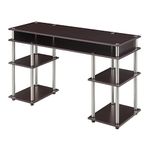 Convenience Concepts No Tools Student Desk, Wood, Espresso, 47.25" L x 15.75" W x 30" H