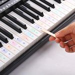 Voarge Piano Keyboard Stickers for 88/76/61/44/49/36 Key Colorful, Staff, Numbered Musical Notation; for White and Black Keys, Keyboard Accessories for Kids Beginner Piano Practice Learning