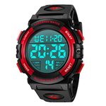 Mens Digital Watch, Mens Sports Military Watches Waterproof Outdoor Chronograph Multifunctional Watch with LED Back Light/Alarm/Date/Shockproof