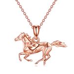 YFN Horse Necklace Sterling Silver Horse Pendant Necklace Horse Jewellery for Women Girls Horse Gifts for Mom Daughter