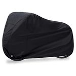 LONGLUOSI Bike Cover 210D Waterproof Outdoor Bicycle Cover Thick Black. 29 Inch Windproof UV Snow Rustproof with Lock Hole Storage Bag for Mountain Road , City , Beach Cruiser Bike (XL)