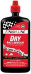 Finish Line Dry Lube Bicycle Chain Lubricant with Ceramic Technology, 8oz/240ml - Squeeze Bottle, Black