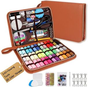 Large Sewing Kit for Adults Beginners, 241 PCS Portable Sewing Set, Premium Needle and Thread Kit Basic Travel Sewing Repair Kit for Home Dorm College Christmas Gifts for Mom Grandma