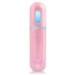 Nano Facial Mister, Portable Mini Cool Mist Facial Steamer Moisturizing Hydrating Face Sprayer for Skin Care, Makeup, Cleaning Pores，Eyelash Extensions，Summer Cool (Pink)