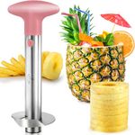 Zulay Kitchen Pineapple Corer and Slicer Tool - Stainless Steel Pineapple Cutter for Easy Core Removal & Slicing - Super Fast Pineapple Slicer and Corer Tool Saves You Time - Pink