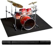 Drum Rug, 5 x 6.5Ft Drum Mat Drum Carpet with Non-Slip Grip Bottom, Soundproof Drum Floor Mat for Electrical Drum, Drum Accessories Gift for Drummers, Black (5 x 6.5 Ft)