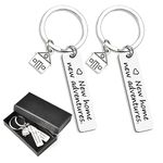 New House Keychain Gifts for New Adventure Gift Keychain for Men Women Friend Family Housewarming Gift for Couple House Warming Gifts New Home New Advantures Keychain Gifts House Keyrings 2Pcs