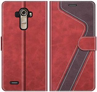 MOBESV LG G4 Case Leather LG G4 Flip Case Cover for LG G4 Mobile Phone Cases Fashion Red