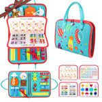 Fastspok Busy Board For 1 2 3 4 Year Old,Toddler Travel Toys For Car Plane,Montessori Sensory Toys For Toddlers 1-3,Learning Activities Board For Fine Motor Skills,Gift For Boys Girls-Multicolor