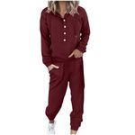 HotsAlifes Women Tracksuit Lounge Set Half Button Up Hoodies Drawstring Harem Sweatpants Joggers Two Piece Outfit Women Womens Coords Sets Joggers Set for Women UK Yoga Sportswear