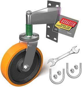 Uscaster Gate Wheel 6inch Fence Gate Wheel for Metal Tube Gate 1700lb Capacity 360 Degree Rotation Spring-Loaded Heavy Duty Gate Caster with Screws & Screwdriver