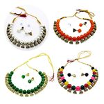 LACUM's German Oxidized Beads Pearl Necklace Sets Combo for Women and Girls Pack of 3, 4 and 6 (LAC625BNS0X) (Pack4_COGM)