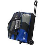 Pyramid Path Deluxe Double Roller with Oversized Accessory Pocket Bowling Bag (Royal Blue/Silver)