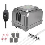 hygger Fish Tank Air Pump,1325L/H 15W Silent Aquarium Air Pump,Powerful 4 Outlets Oxygenator Air Pump Up to 3800L Aquariums