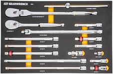 GEARWRENCH 16 Piece 1/2" 90T Ratchet & Drive Tool Set with EVA Foam Tray - 86522