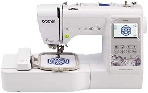 Brother SE600 Sewing and Embroidery Machine, 80 Designs, 103 Built-In Stitches, Computerized, 4" x 4" Hoop Area, 3.2" LCD Touchscreen Display, 7 Included Feet