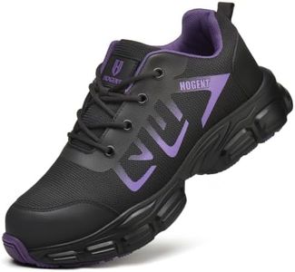 Hogent Steel Toe Shoes for Men Women, Wide Violet Women Size 10 / Men 8.5