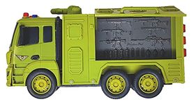 SHIPEASE Friction Powered Rescue Squad Army Truck Toy for Kids Boys Girls Pull Back Construction Vehicle Military Truck with Light Music (Multicolor)