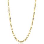 14k Yellow Gold Filled Solid Figaro Link Chain Necklace (3.3 mm, 22 inch)