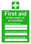 The Nearest First Aid Box Is Situated First Aid General Sign A4 (297mm x 210mm) 400g Laminated in the event of an accident sign Health and safety poster. First Aider Locator Poster First aid Signage