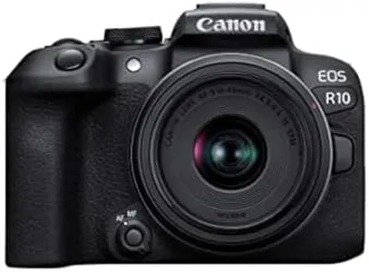 Canon EOS R10 Mirrorless Camera RF-S18-45mm F4.5-6.3 is STM Lens Kit, Hybrid Camera, 24.2 Megapixel CMOS (APS-C) Sensor, 4K Video, Vlogging Camera for Content Creators, Black