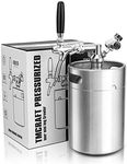 TMCRAFT 170oz Mini Keg Growler, Pressurized Stainless Steel Home Keg Kit System with Adjustable Faucet Keeps Fresh and Carbonation for Homebrew, Craft and Draft Beer