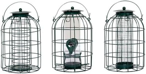 Pack of 3 Premium Wild Bird Hanging Nut Seed & Fat Ball Feeder with Squirrel & Pigeon Proof Bird Feeders UK - Durable Outdoor Peanut Feeders for Birds
