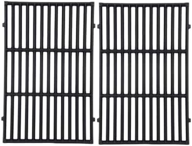 GasSaf 19.5 inch Grill Grates for Weber 7524,Weber Genesis E-310, E-320, E-330, S-310, S-320, S330, ESP-310, ESP-320 and Others, 2-Pack Cast Iron Cooking Grids Replace for Weber 7524/7528